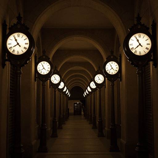 Infinite Archways and Vintage Clocks