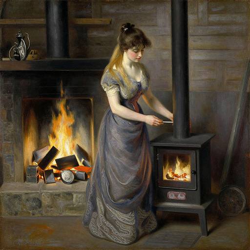 Woman Stoking Stove 1912 Renoir