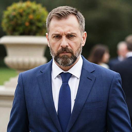 Serious Middle-Aged Man in a Suit