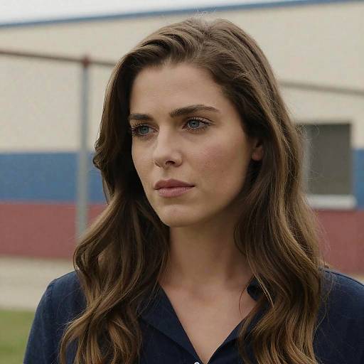 Portrait of Woman with Long Wavy Hair