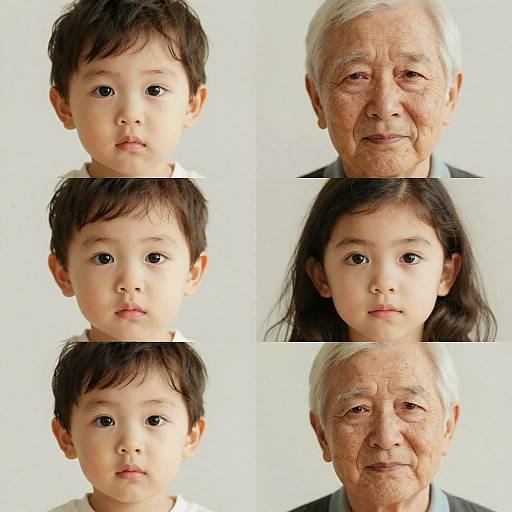 Aging Child to Senior Portrait Sequence