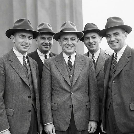 Vintage Black-and-White Group Portrait