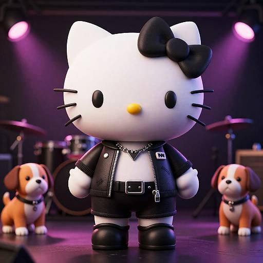 Kitty Rockstar and Puppy Rock Band