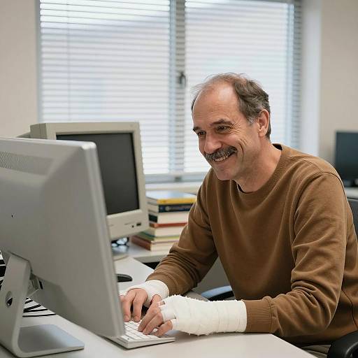 Smiling Man in Casual Office Setting