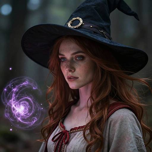 Enchanting Elven Witch in Magical Portrait