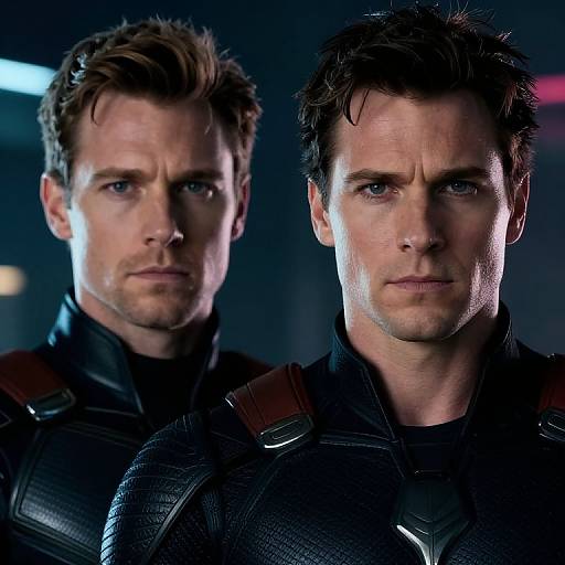 Superhero Duo Futuristic Portrait