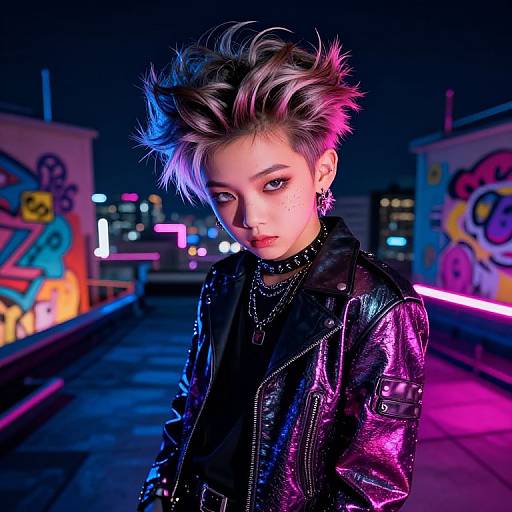 Edgy Kpop Mullet Character Anime