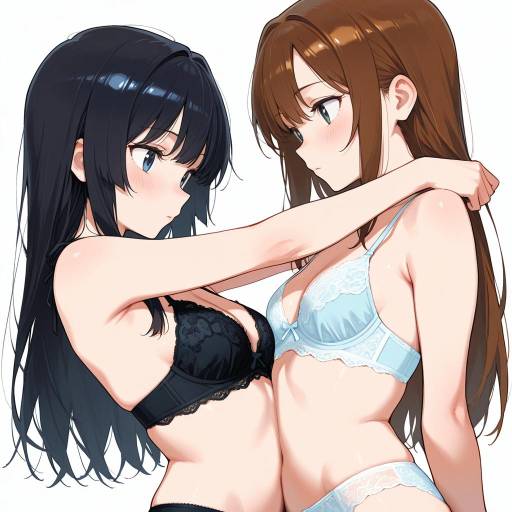 Elegant Embrace of Two Young Women Elegant Embrace of Two Young Women