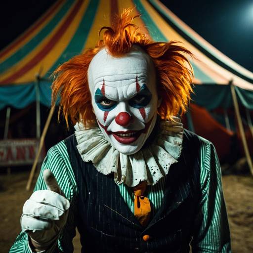 Scary Clown in 19th Century Circus Tent