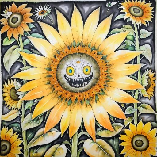 Surreal Floral Nightmare in Traditional Media