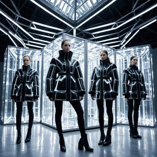 Models in Avant-Garde Kinetic LED Jackets