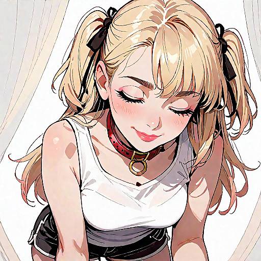 Smiling Blonde Anime Girl POV