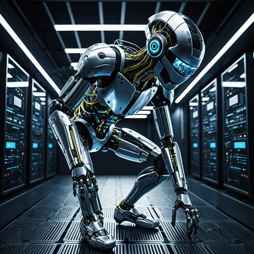 High-Tech Android in Server Room