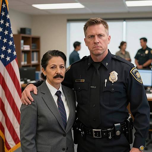 Police Officer and Man in Office