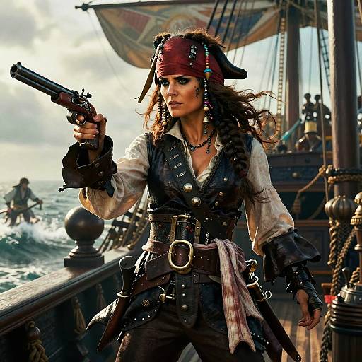 Fierce Female Pirate Character Art