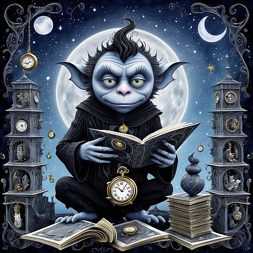 Surreal Gargoyle Ape in Dreamlike Setting Surreal Gargoyle Ape in Dreamlike Setting
