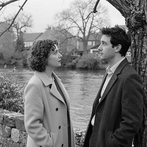 Candid Outdoor Moment in Monochrome