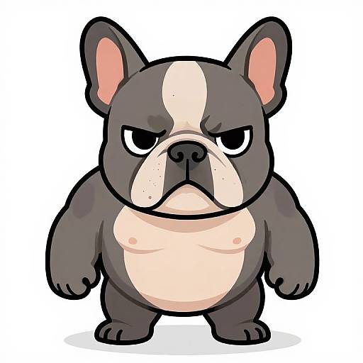 Dystopian Futuristic Muscular French Bully