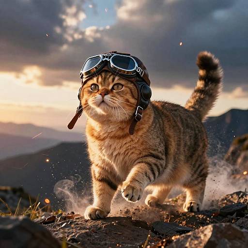 Epic Golden British Shorthair Aviator