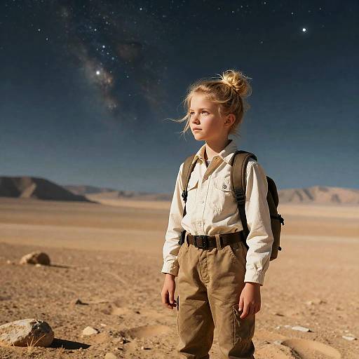 Blonde Explorer in Alien Wasteland