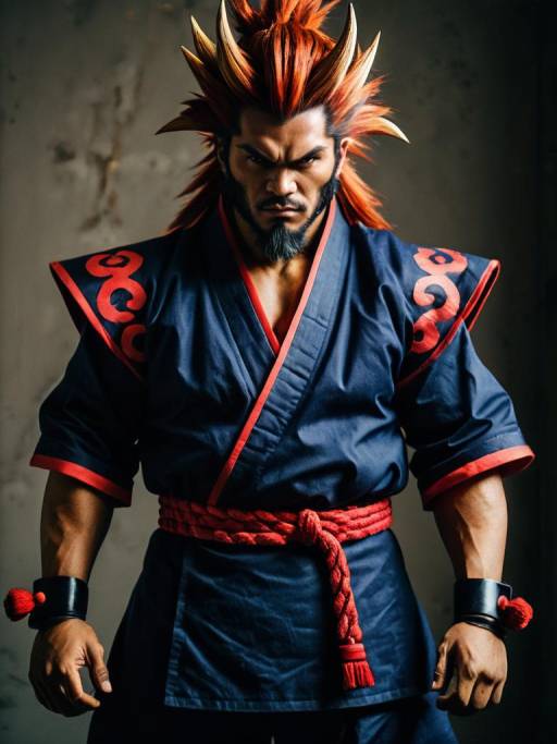 Man in Realistic Akuma Cosplay Costume