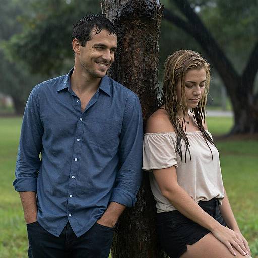 Romantic Rainy Day Under a Tree