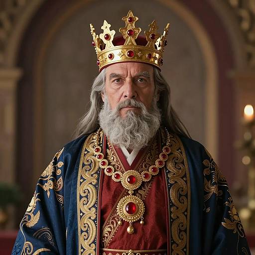 Majestic Elderly King in Ornate Attire