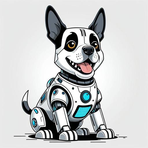 Cheerful Robot Dog Cartoon