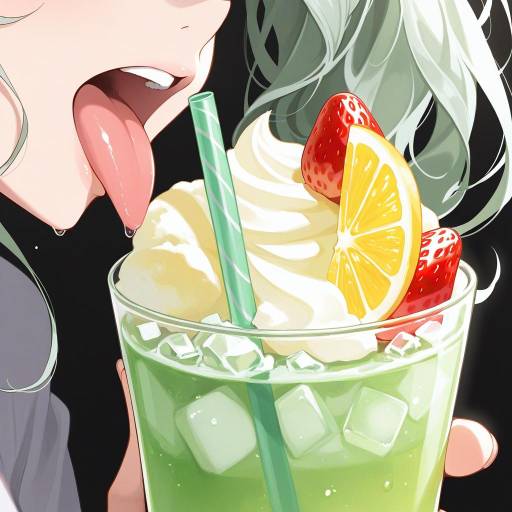 Contemplative Woman Enjoying a Milkshake Contemplative Woman Enjoying a Milkshake