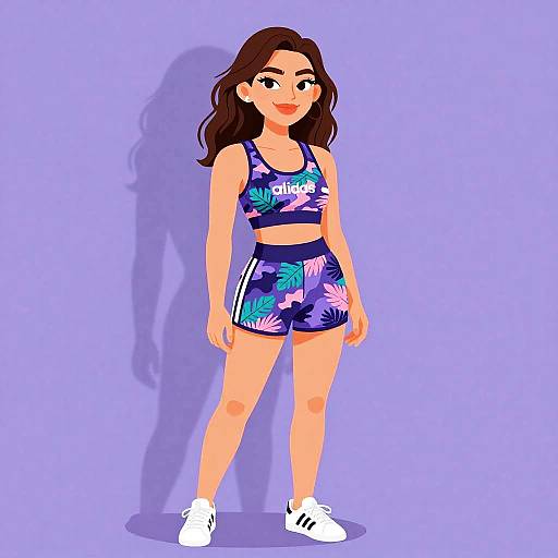 Sporty Chic Woman in Camouflage Set