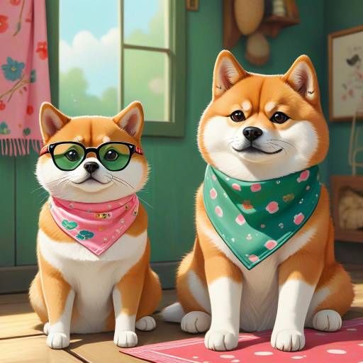 Whimsical Cartoon Pets in Glasses