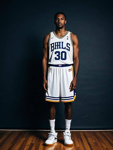 Male Basketball Player in White Jersey