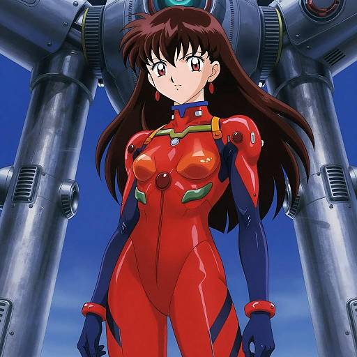 Futuristic Anime Girl in Sci-Fi Setting