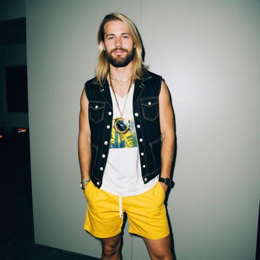 Man in Casual Summer Outfit with Pendant Necklace