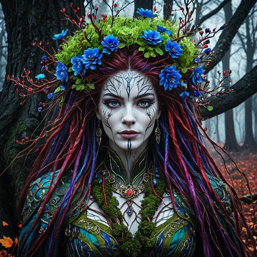 Enchanting Forest Spirit with Floral Crown