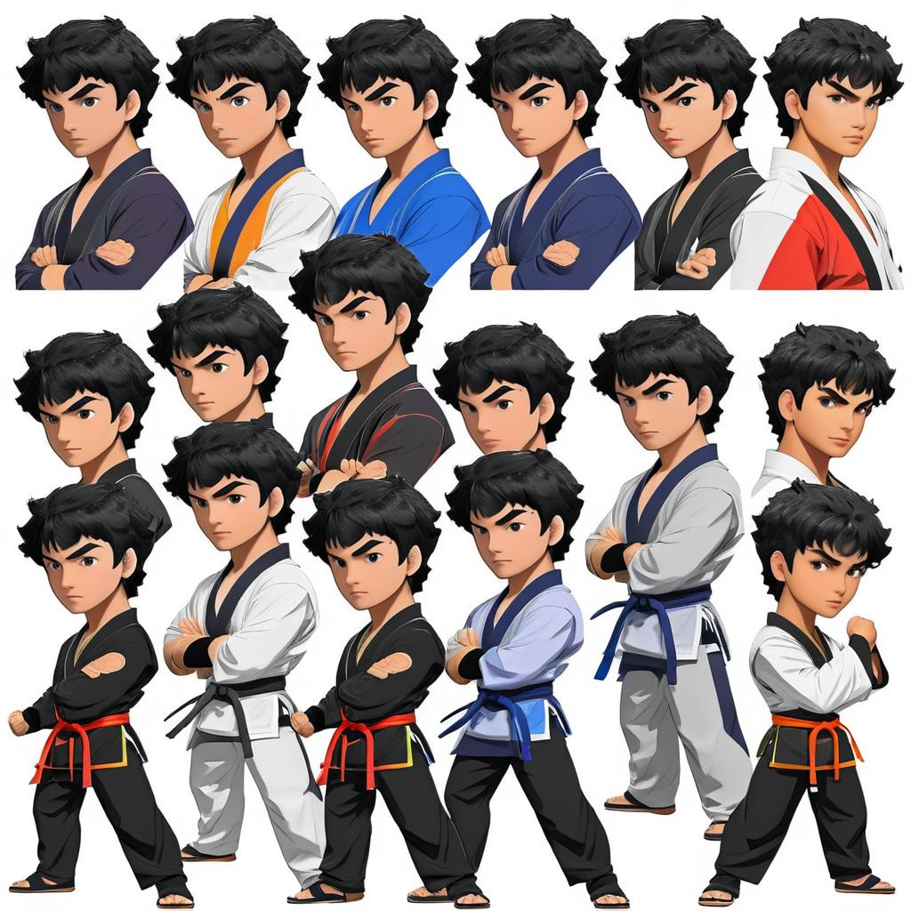 Dynamic Young Martial Artist in Shonen Style