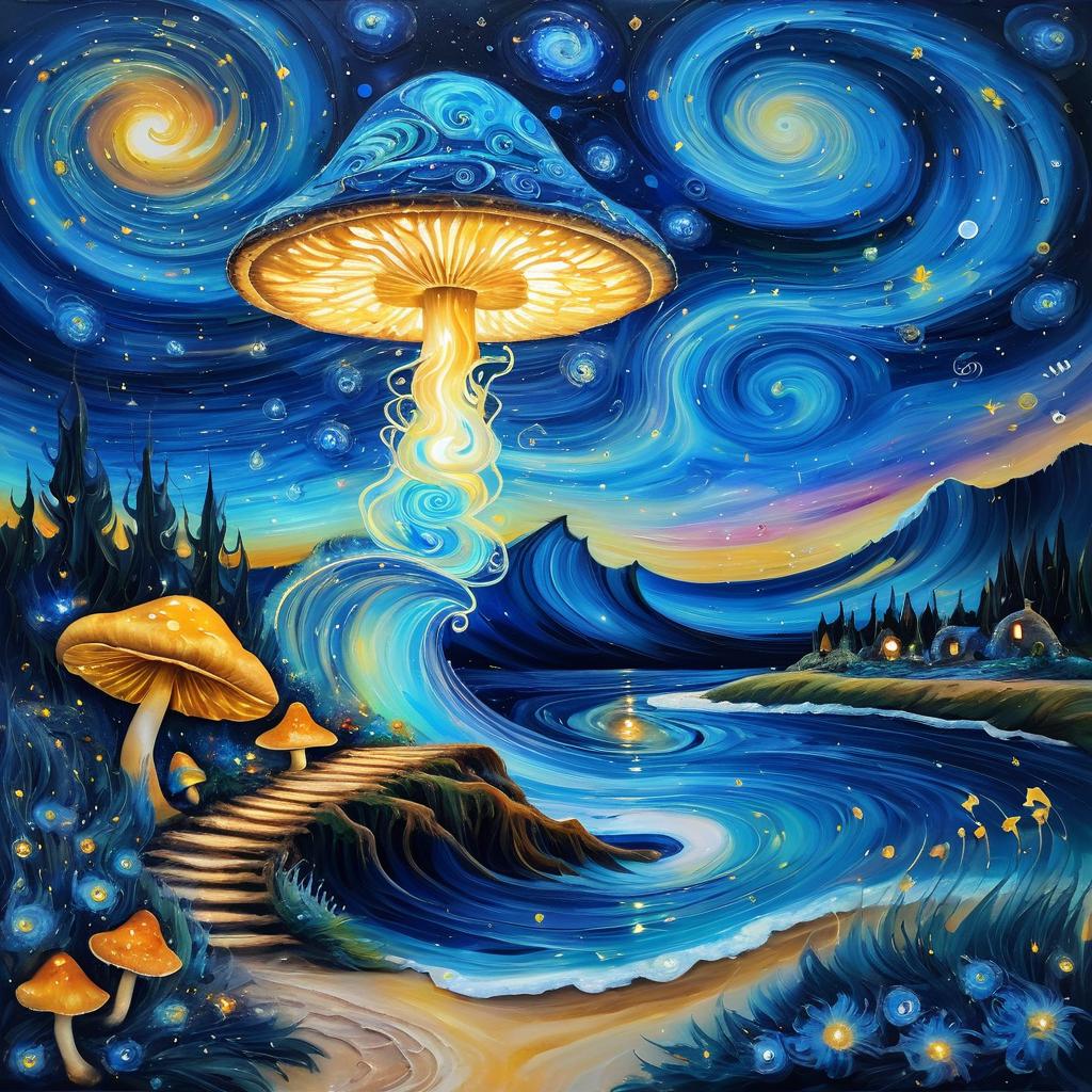 Magical Night: Van Gogh Inspired Oil Painting