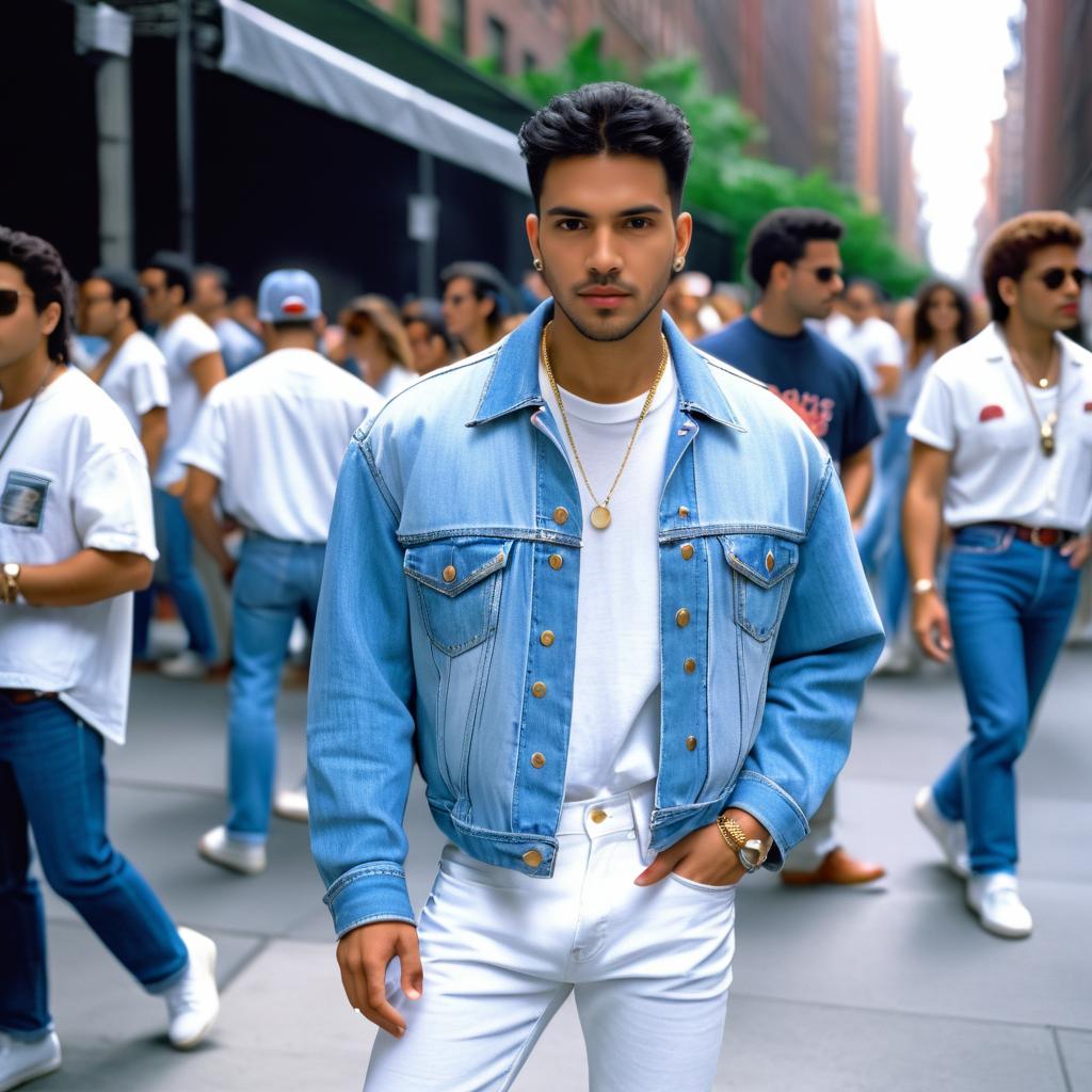 Fashionable Latino Model at NYC Fashion Show