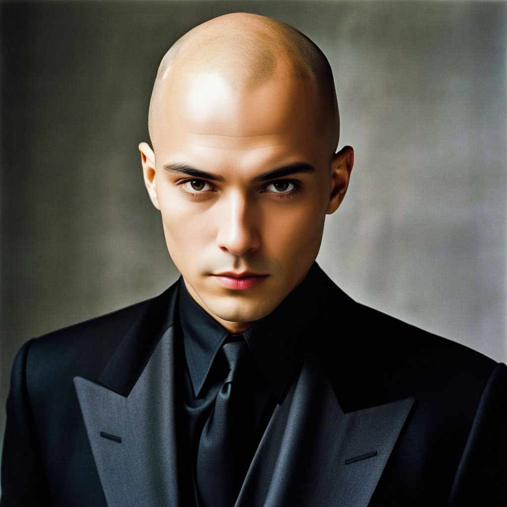 Elegant Vogue Style Portrait of Bald Man