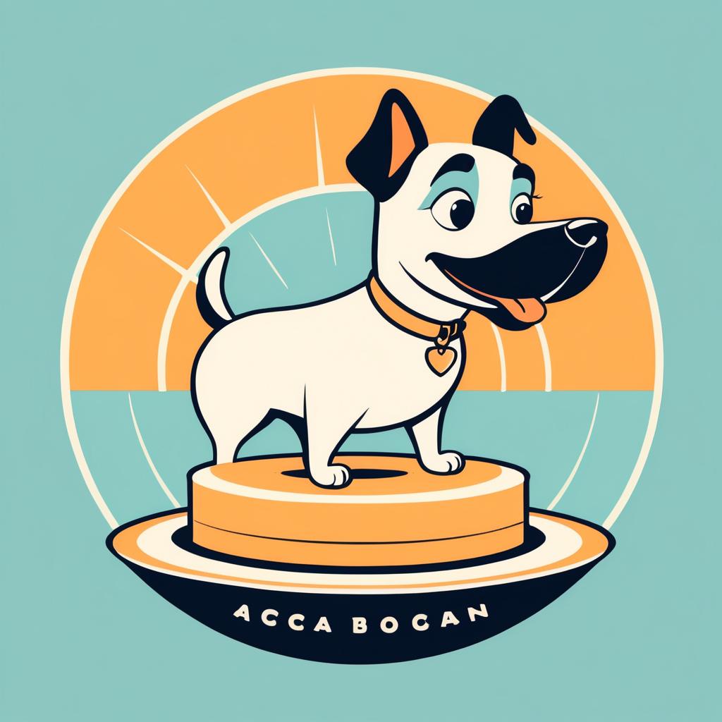 Charming 1950s Dog Cartoon Logo Design