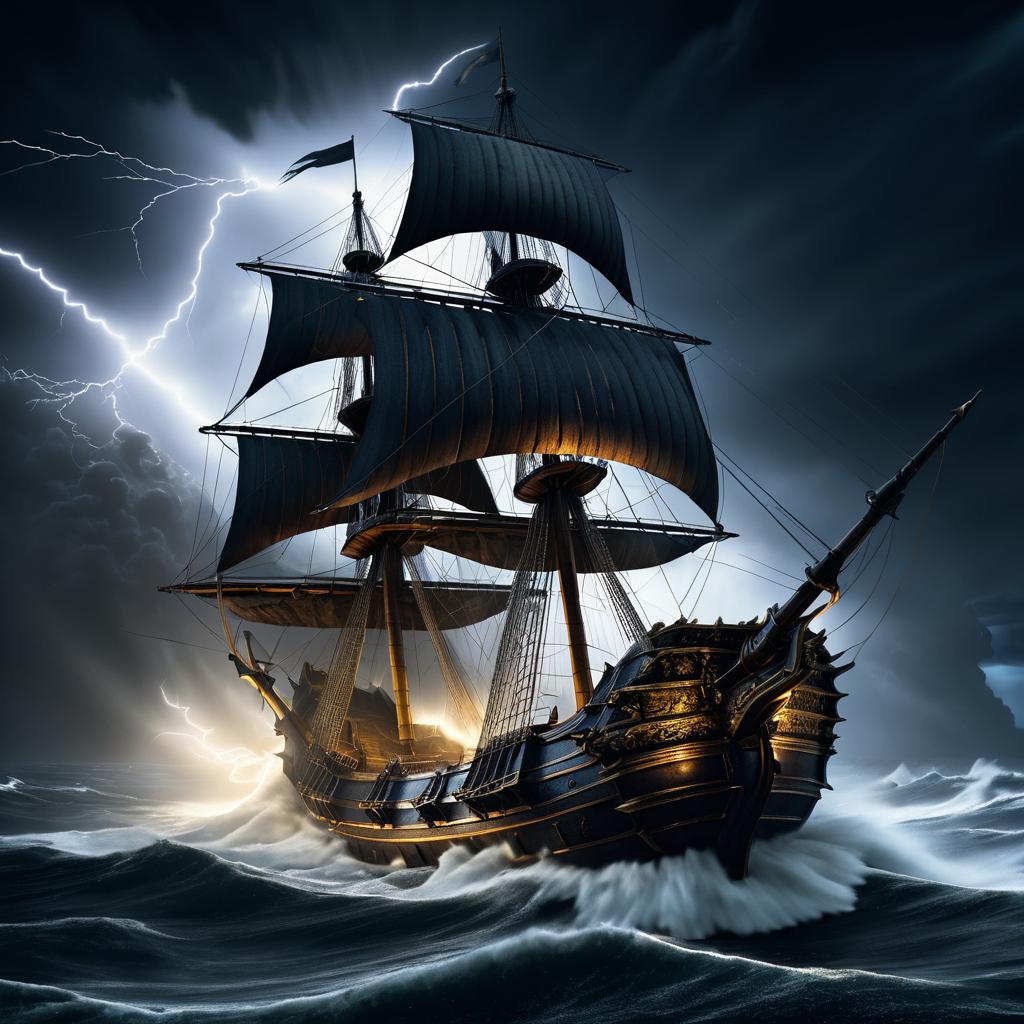 Epic Naval Battle in Chaotic Storm