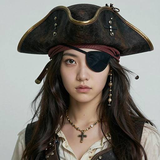 Detailed Pirate Girl with Eye Patch