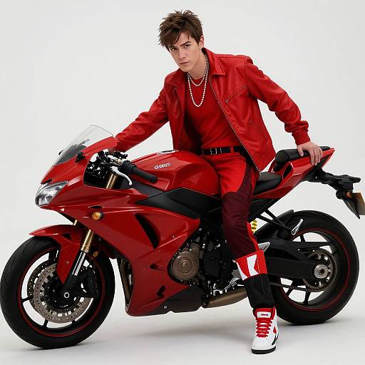 Grease-Inspired Male Motorcycle Outfit