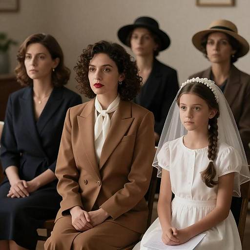 Formal Portrait of Four Women in Attire