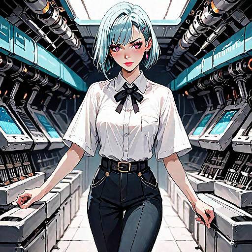 Anime Factory Interior with Machinery