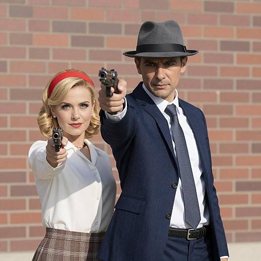 Vintage Duo in Action Pose