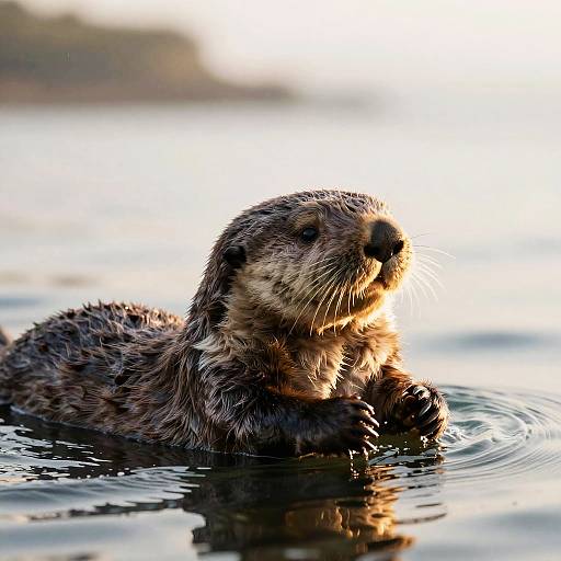 Serene Playful Sea Otter Portrait