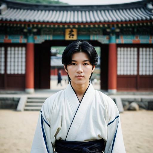 Young Asian Man in Traditional Korean Hanbok