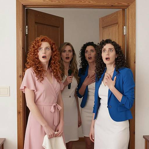 Surprised Women in Doorway