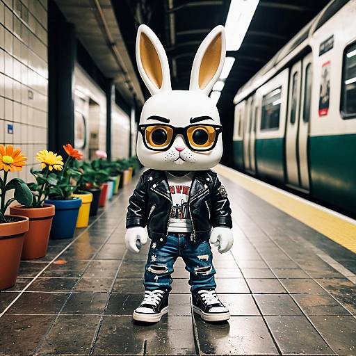 Funko Pop Bunny in Urban Subway